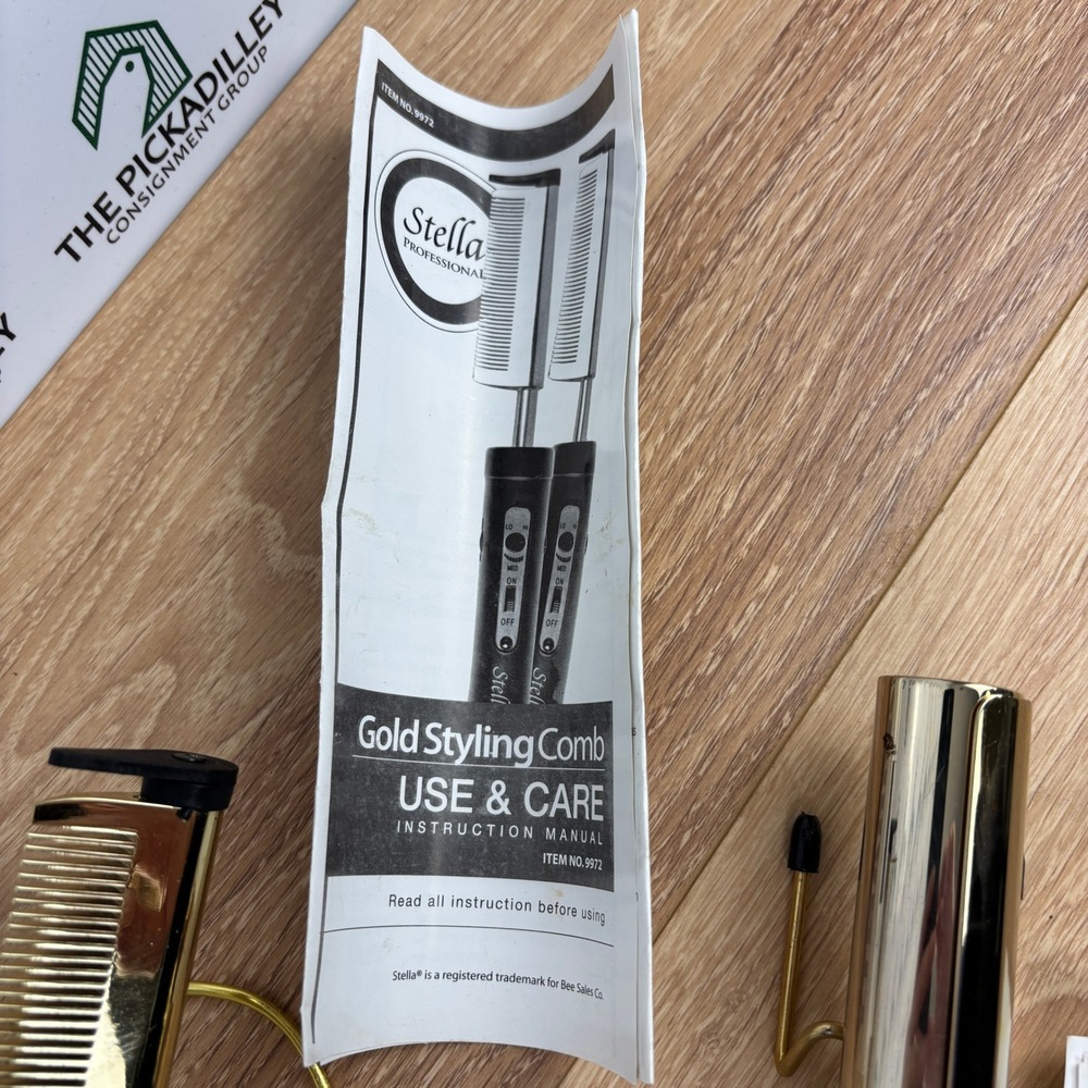 Stella Gold Styling Comb 9972 & Gold N Hot Professional Marcel Curling Iron Set - Picture 3 of 13